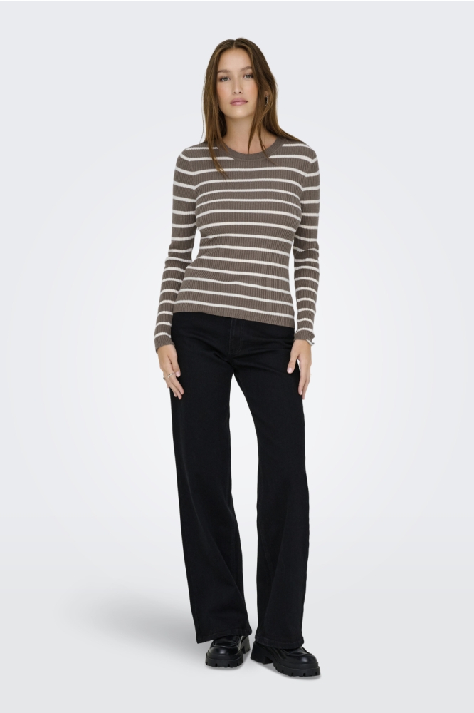 ONLLOUISA LS PULLOVER KNT 15344579 Morel/W. Birch
